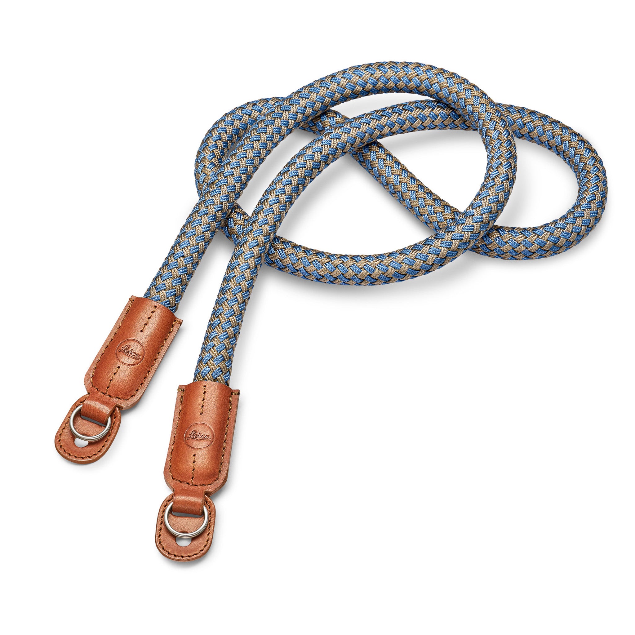 Carrying Strap, round braided rayon & leather cord
