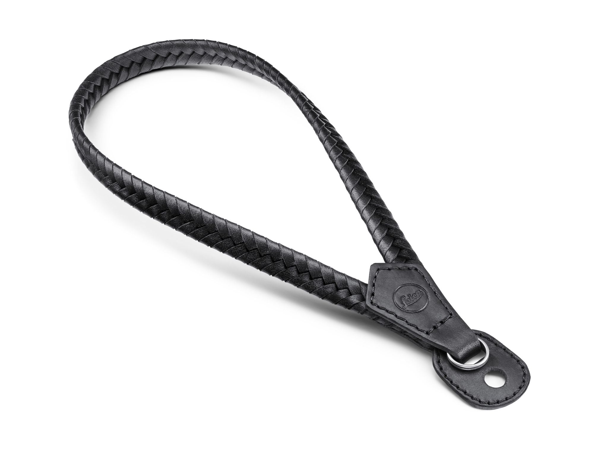 Wrist Strap, leather, braided, black