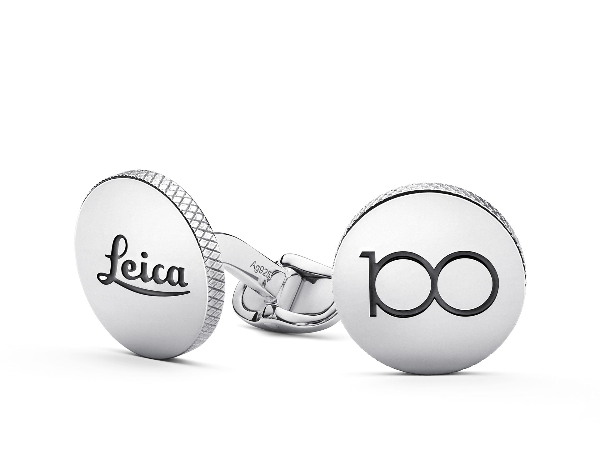 Cufflinks, silver, 100 Years of Leica