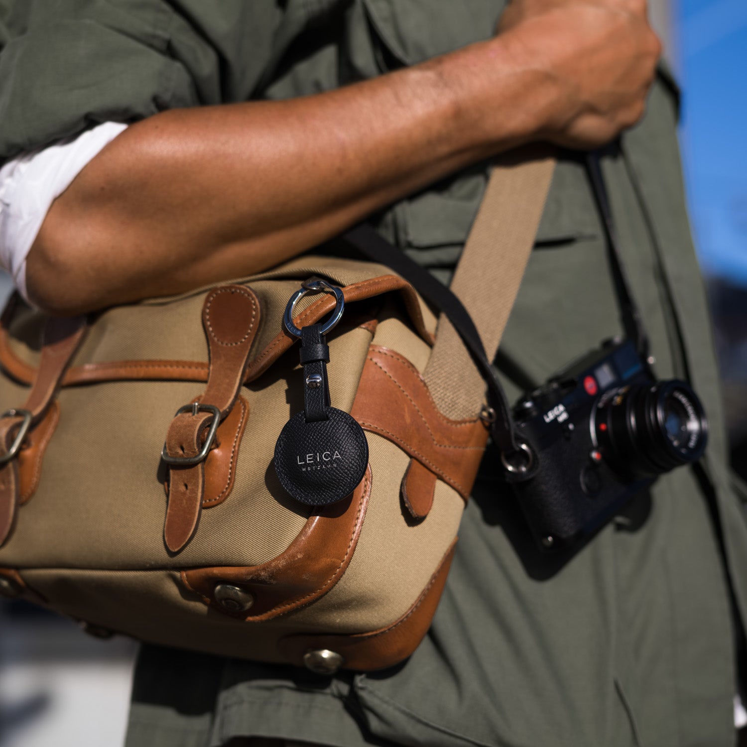 Case for AirTag, leather, black