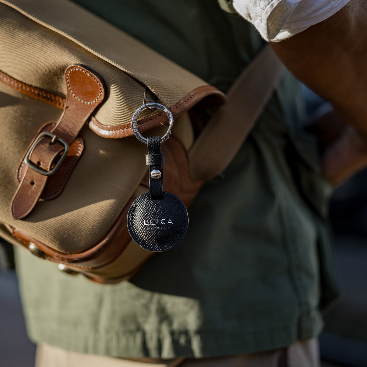 Case for AirTag, leather, black