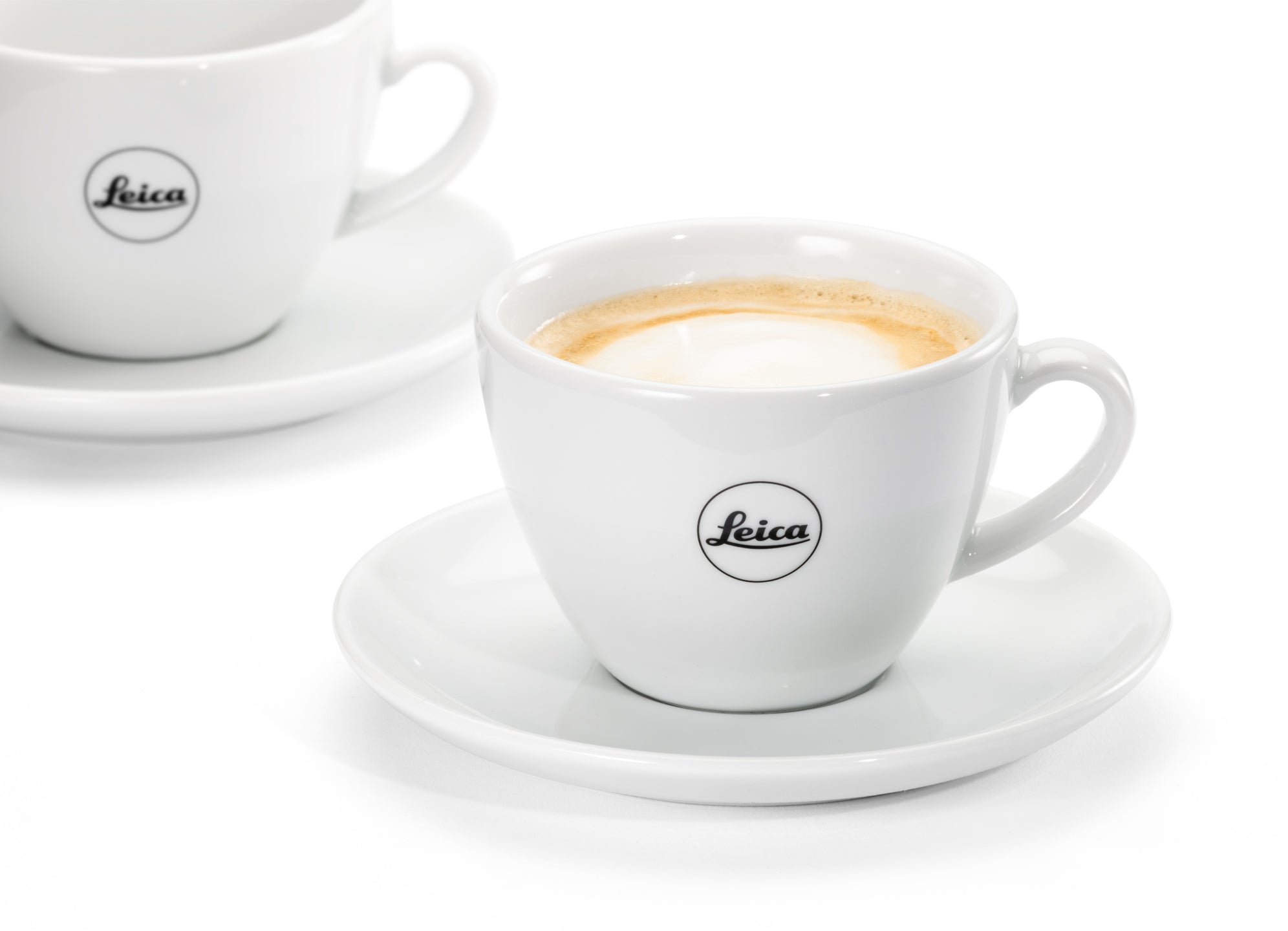 Coffee Cup Set for 2, 4-pieces, porcelain, white