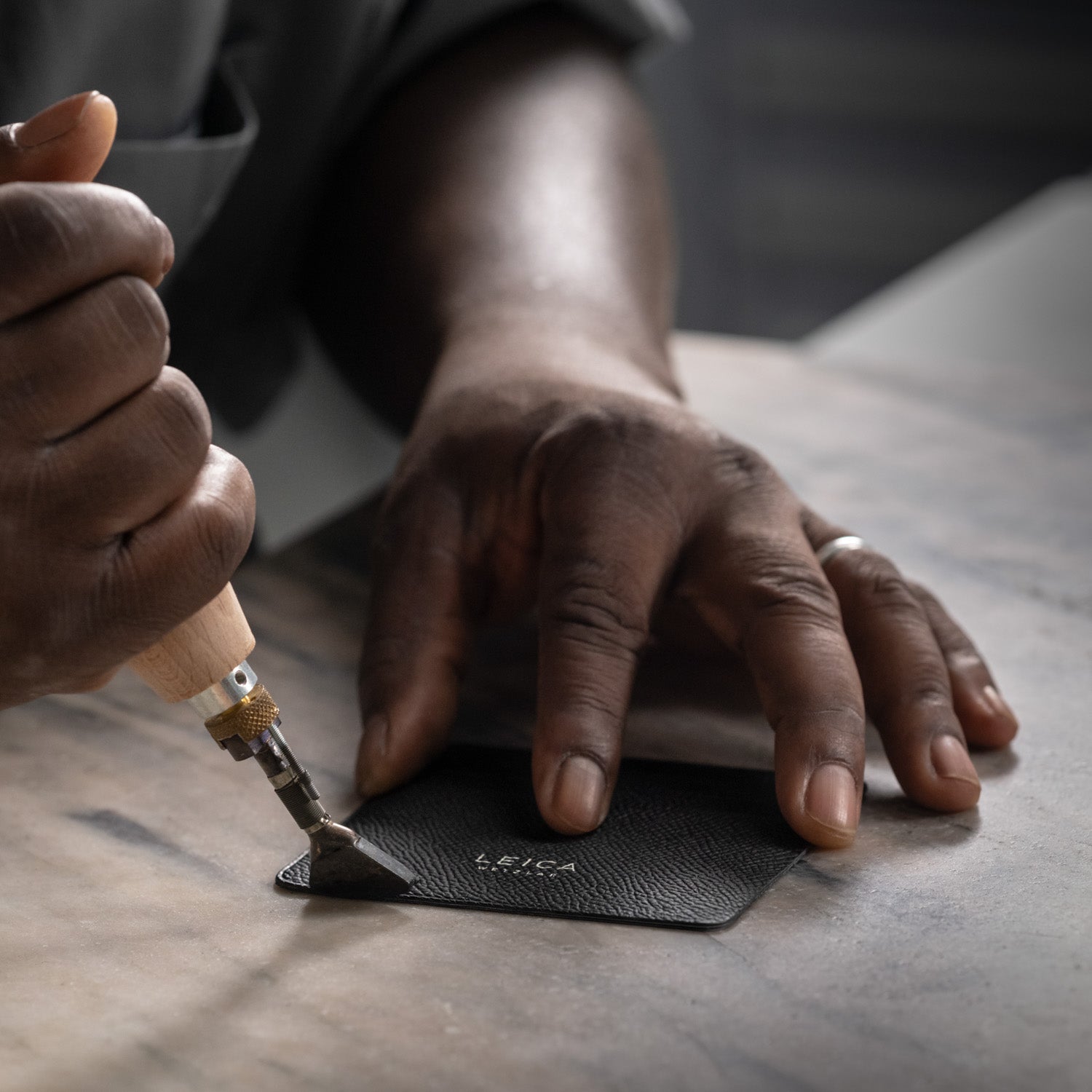 Cardholder horizontal, leather, black