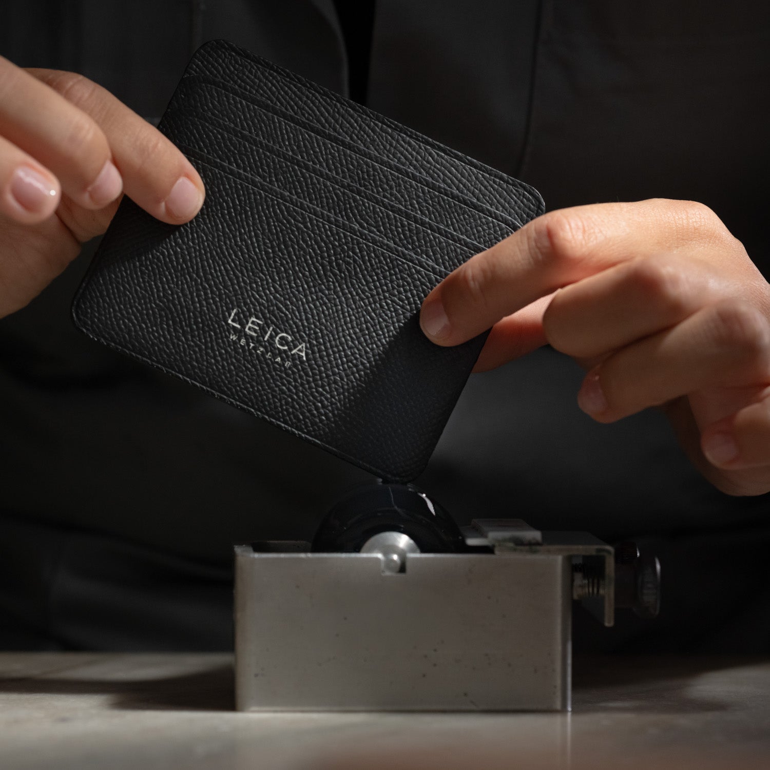 Cardholder horizontal, leather, black