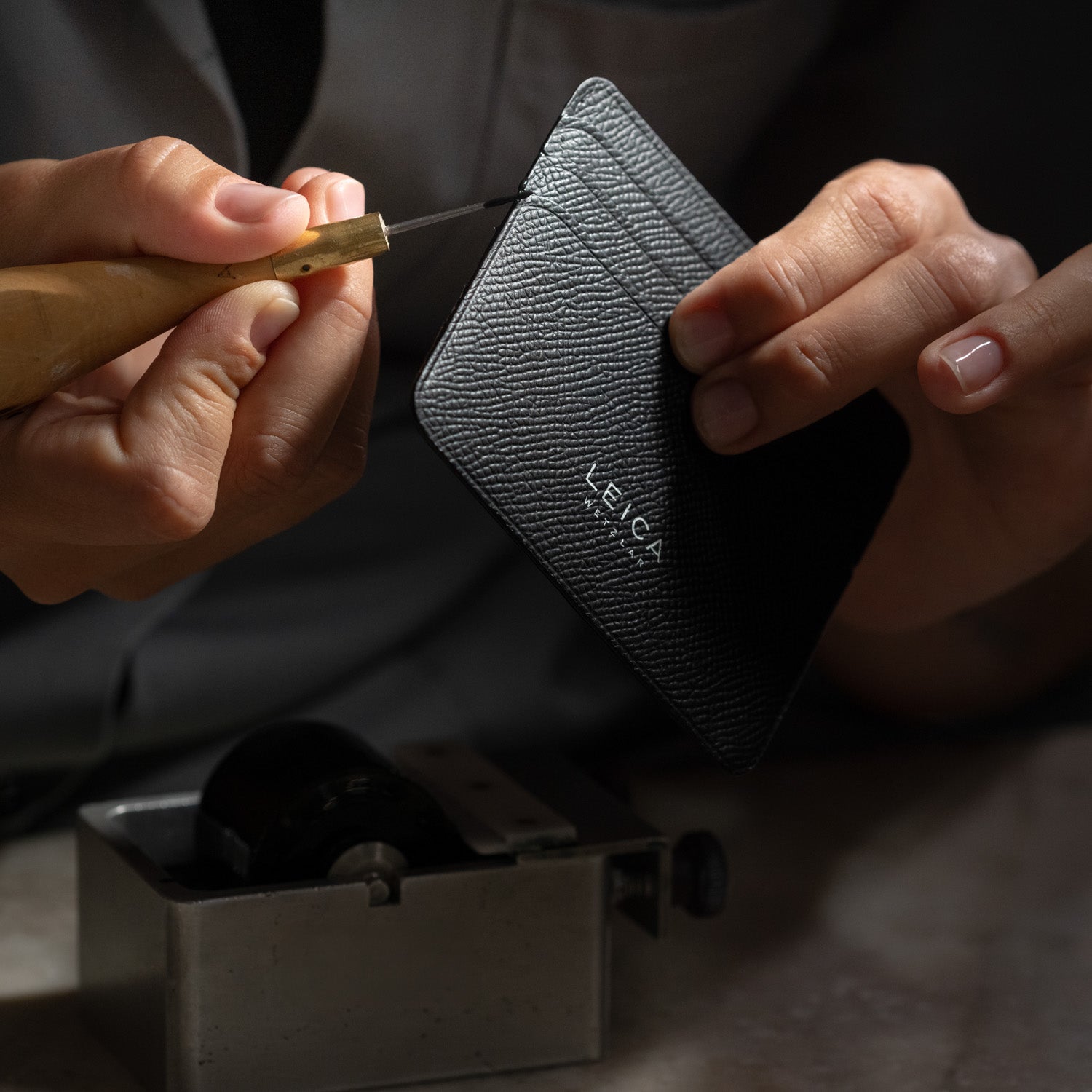 Cardholder horizontal, leather, black