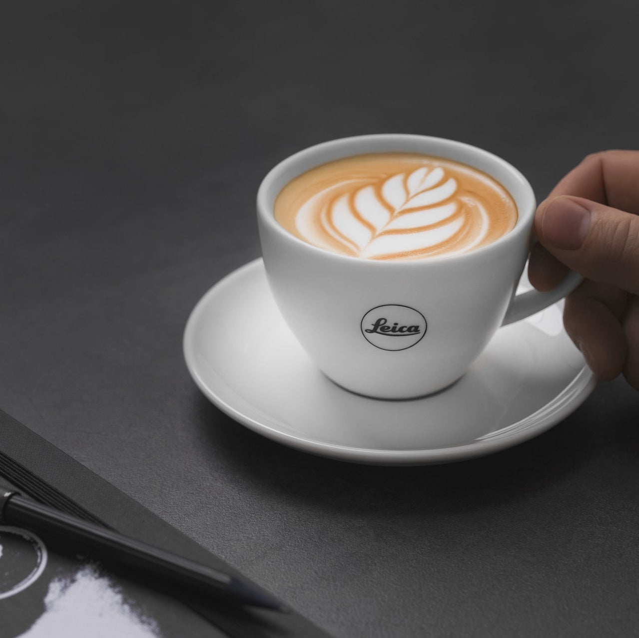 Coffee Cup Set for 2, 4-pieces, porcelain, white