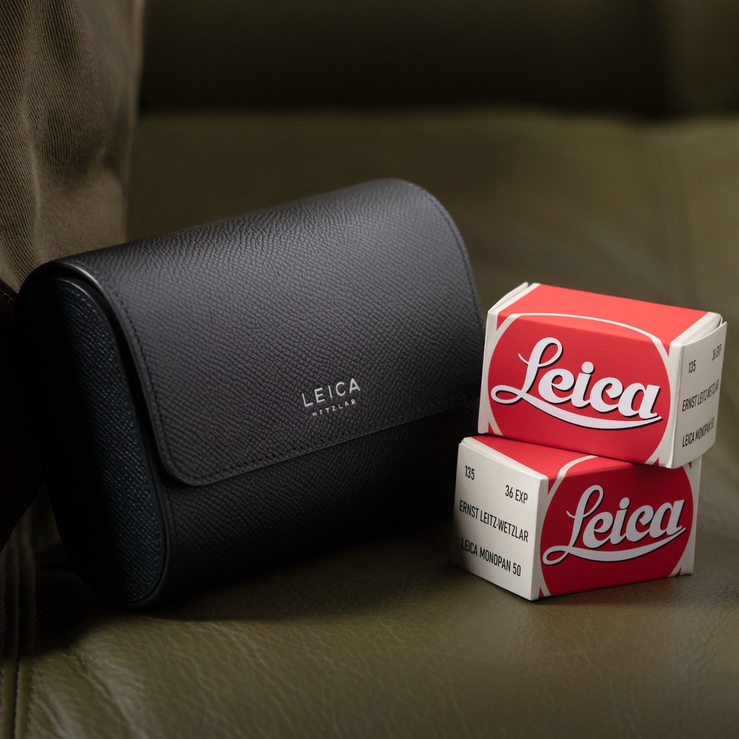 Film Roll Holder, leather, black