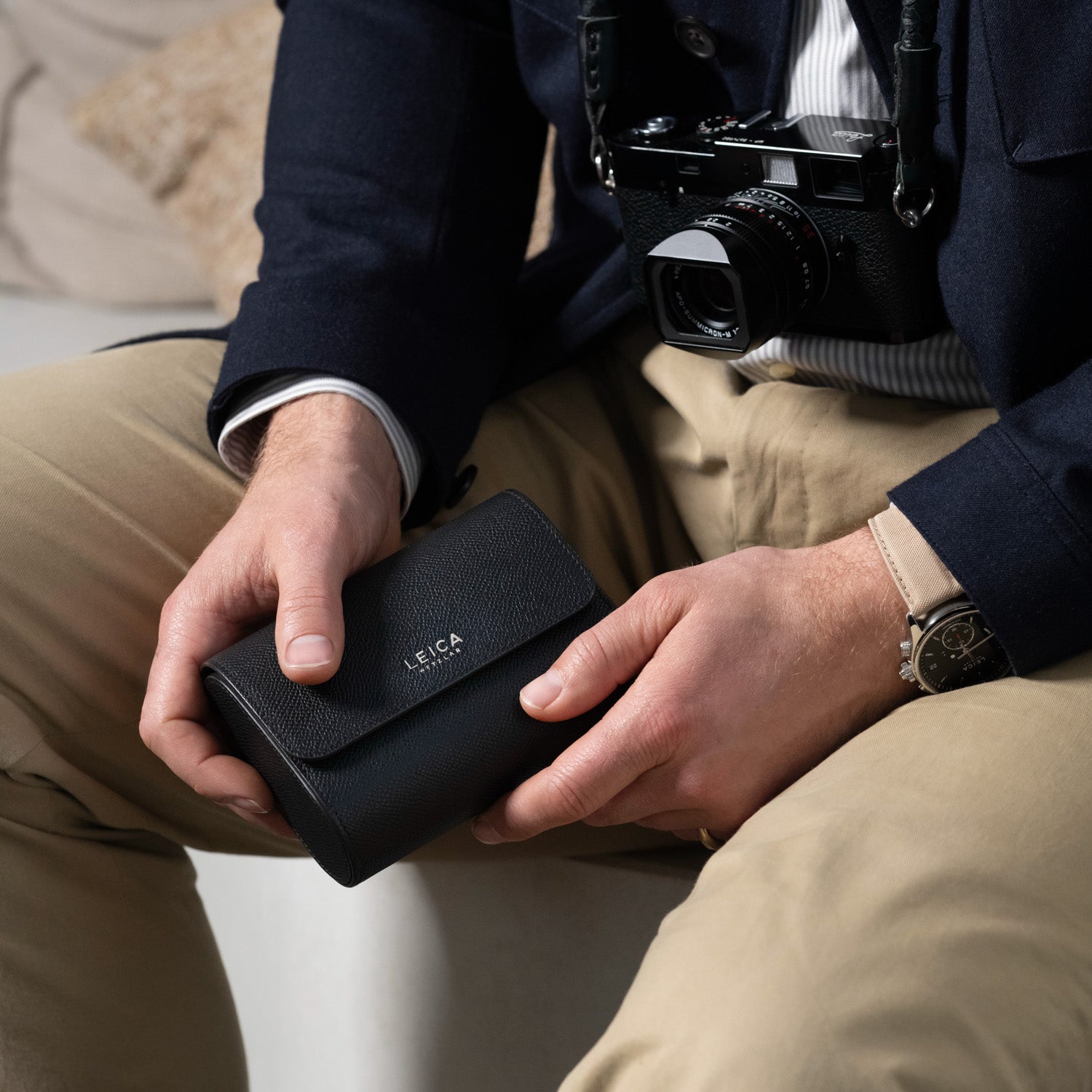 Film Roll Holder, leather, black