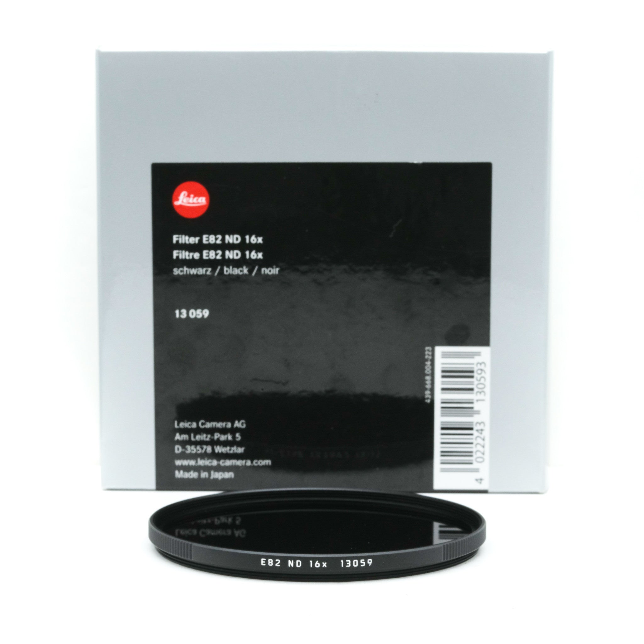 E82, 16x ND Filter, Black, Boxed. 13059