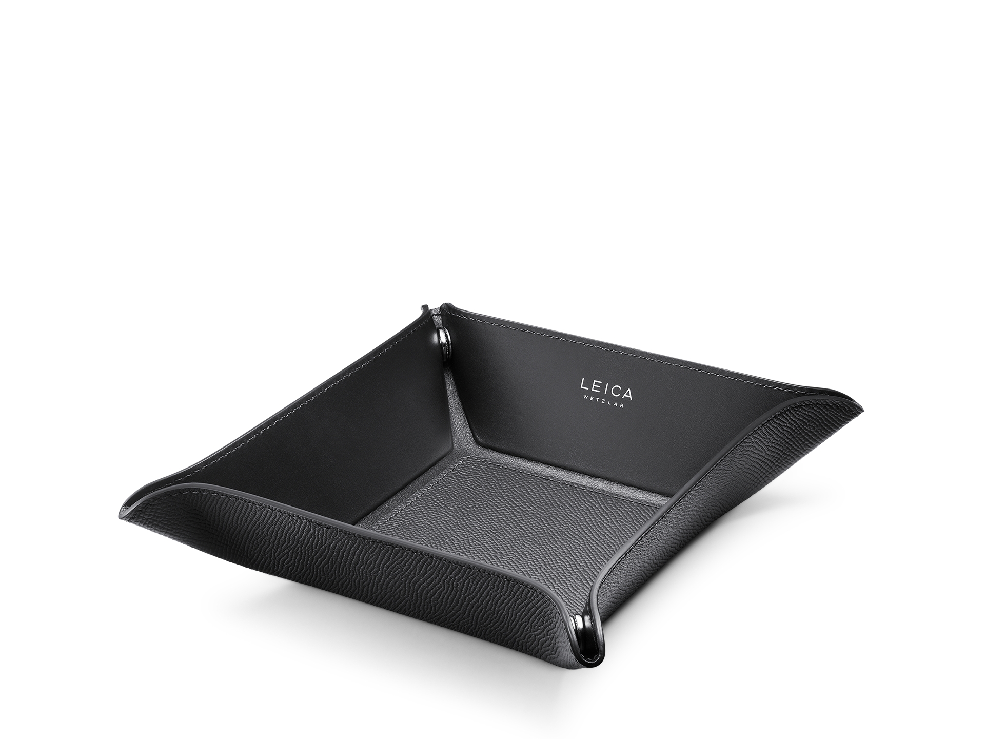 Tray, leather, black