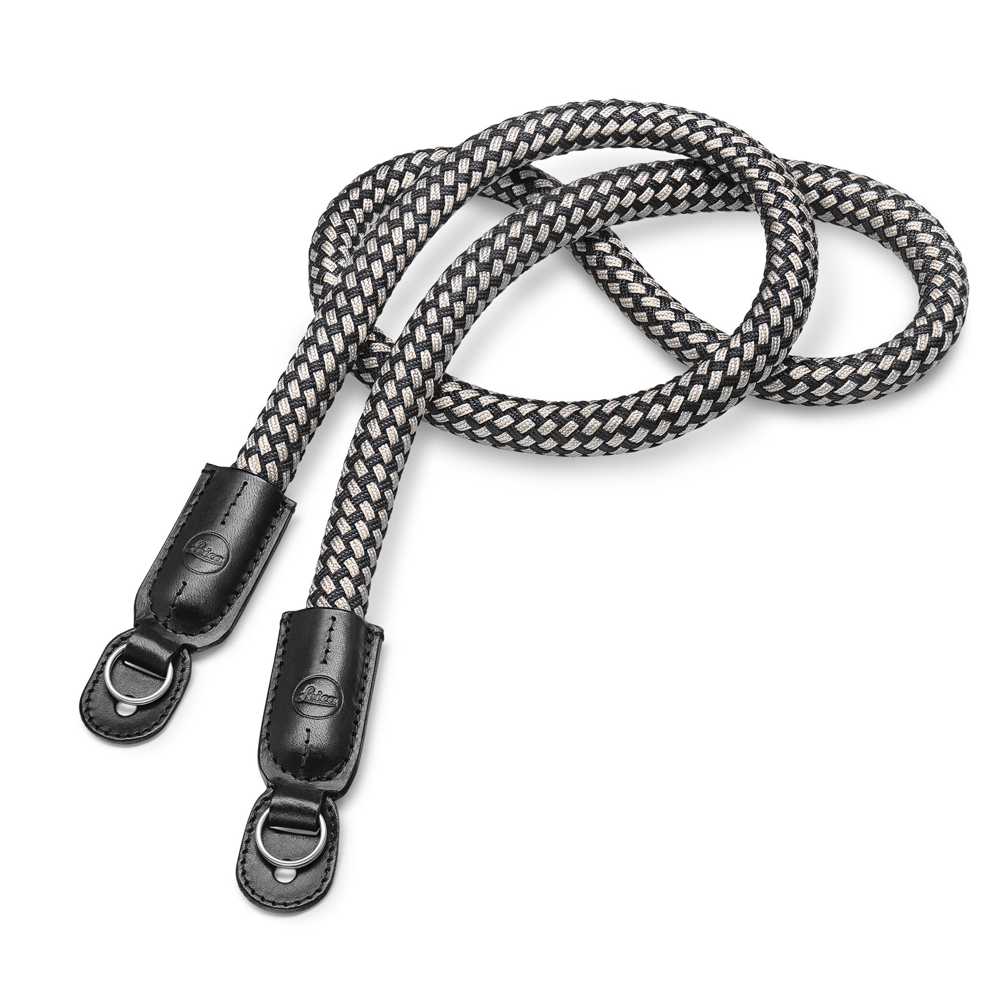 Carrying Strap, round braided rayon & leather cord