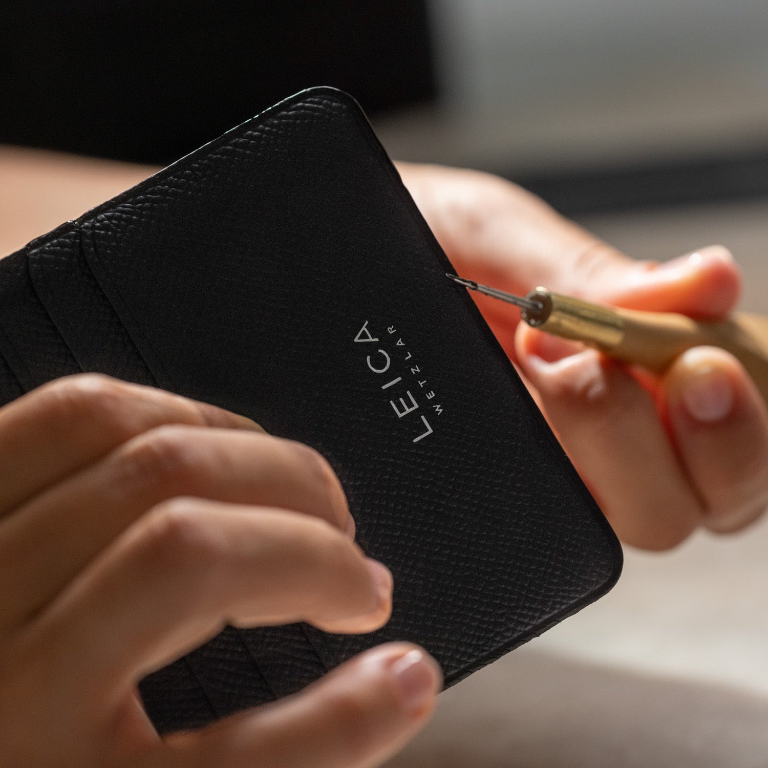 Cardholder horizontal, leather, black