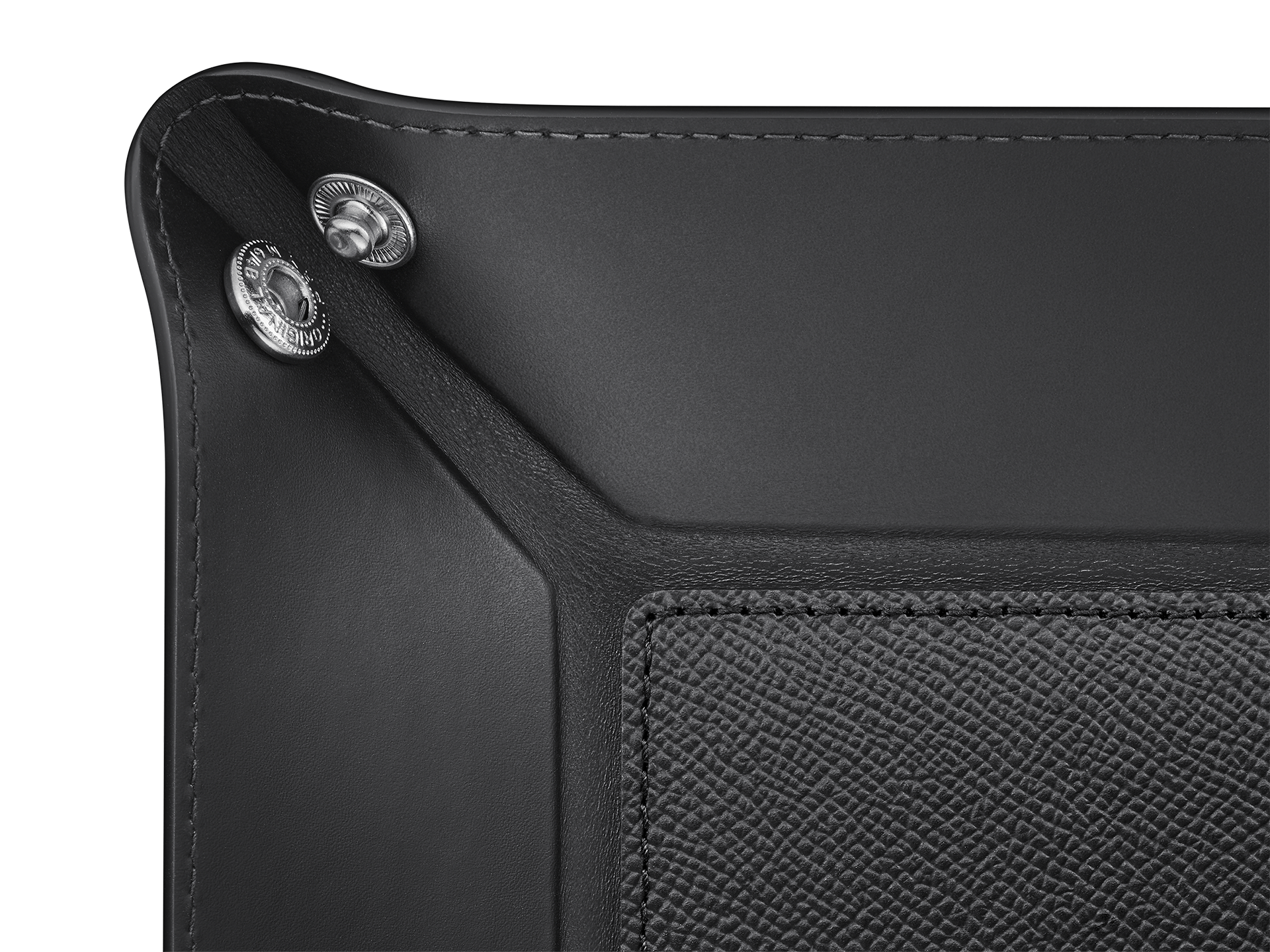 Tray, leather, black